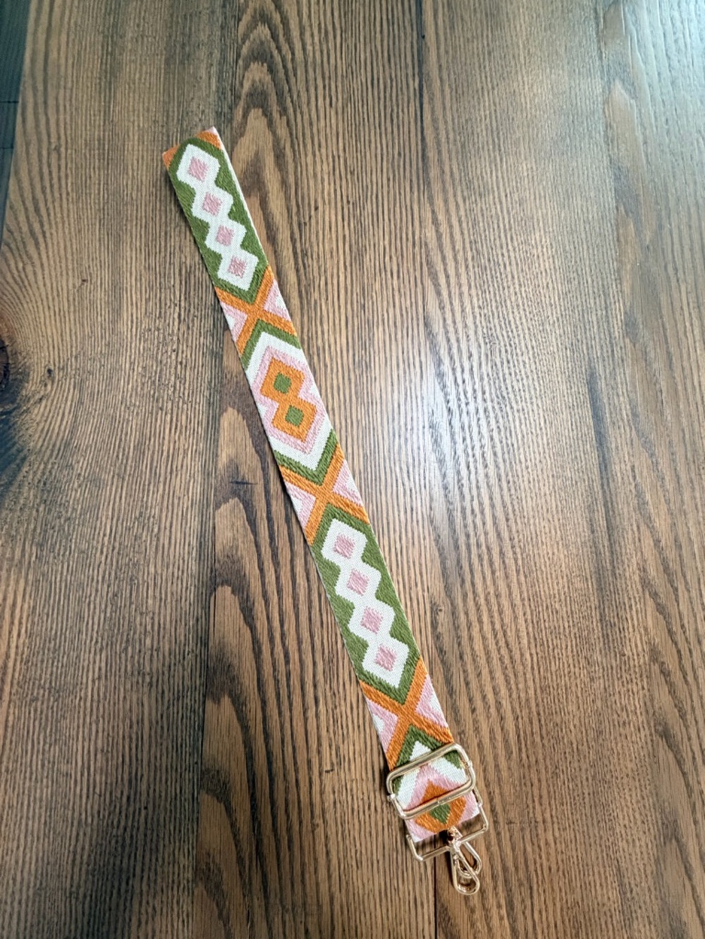 Patterned Strap in Green, Pink & Orange- The Threaded Pear brand